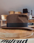 LEIFUR Lucky FEDORA | BEAVER HUNDRED | SABLE BROWN | SIZE 60, US 7 1/2