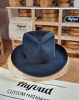 PLAYBOY FEDORA | BEAVER FIFTY | STEEL COLOR | SIZE 62, US 7 3/4