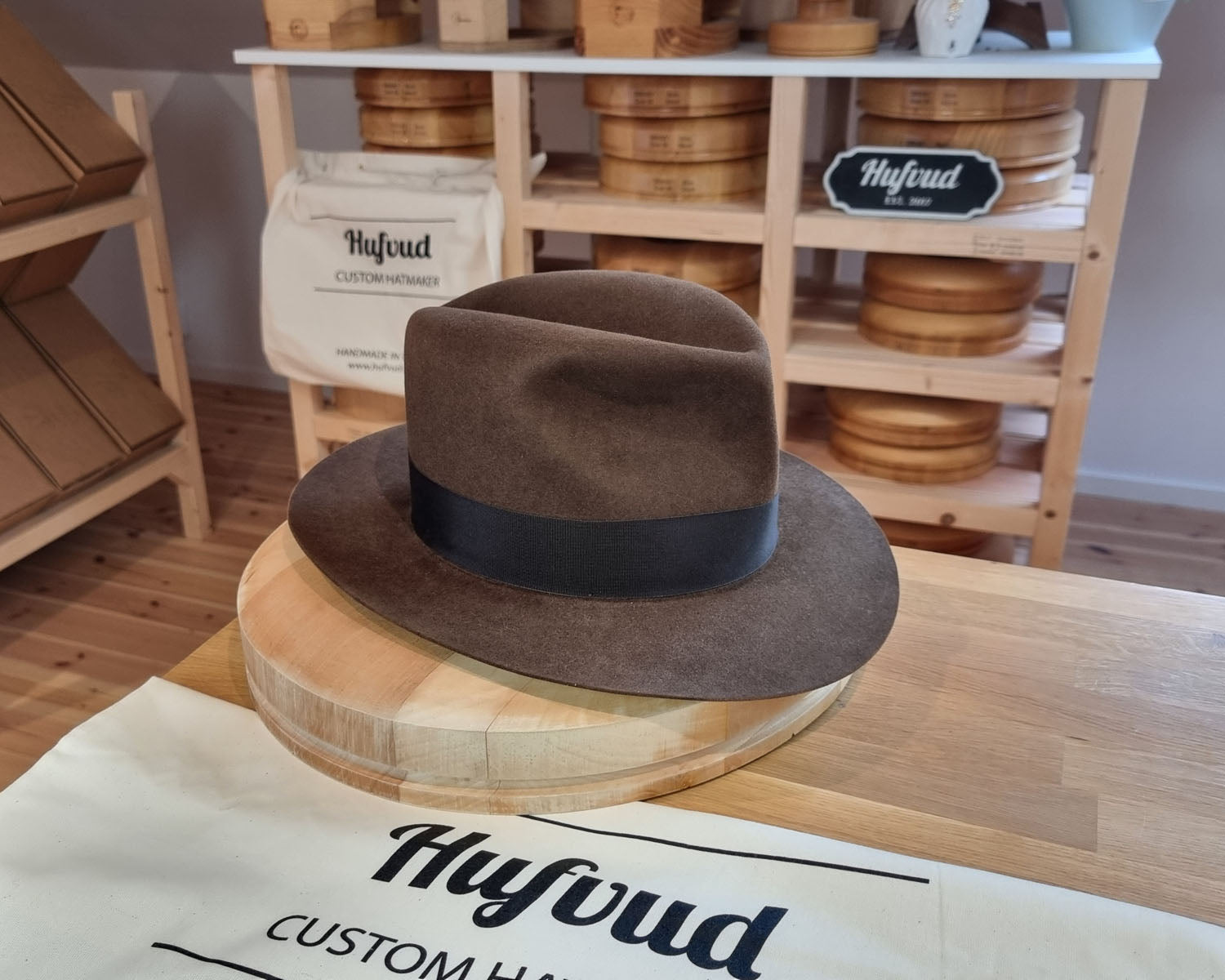 LEIFUR Lucky FEDORA | BEAVER FIFTY | SABLE BROWN | SIZE 59, US 7 3/8