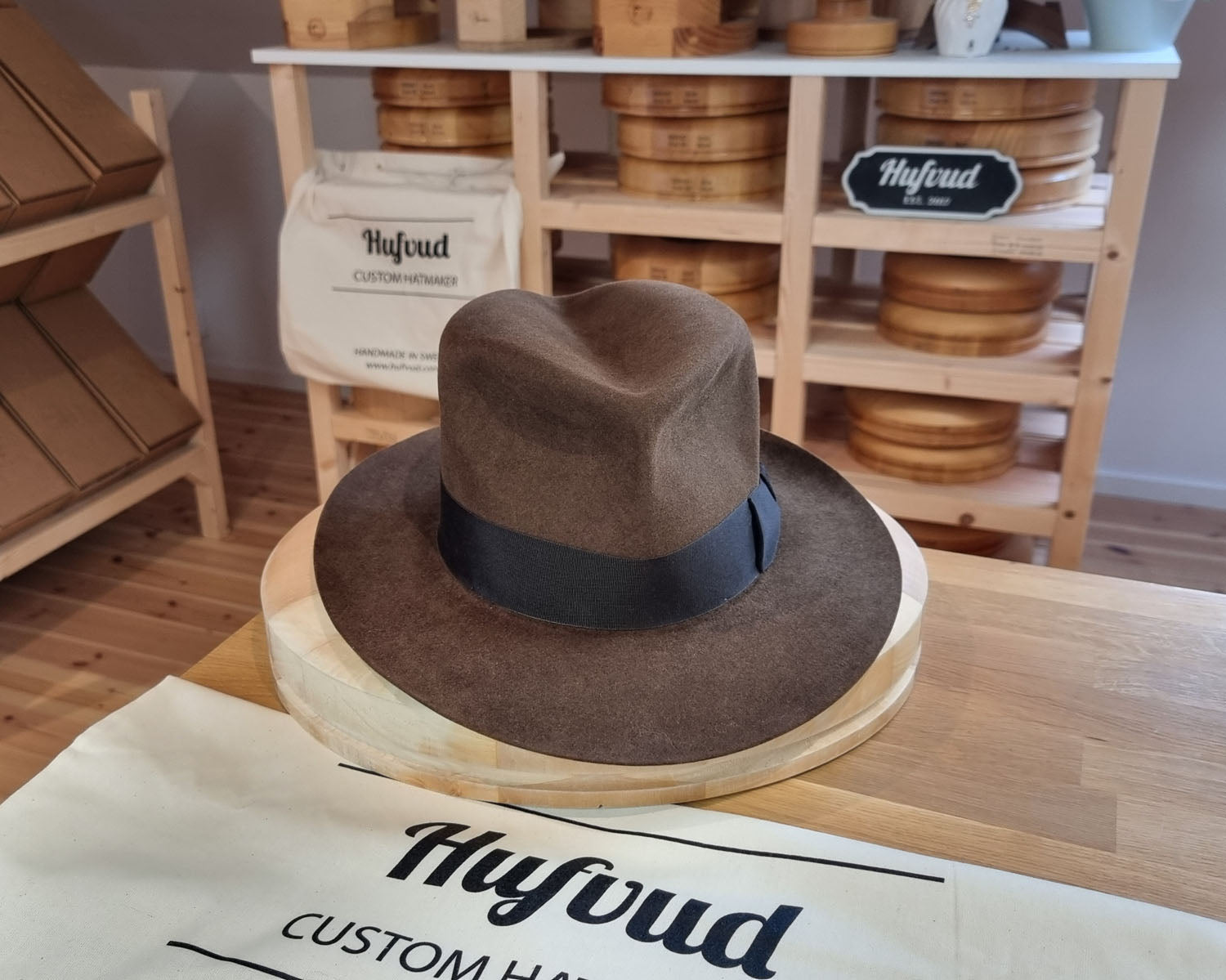 LEIFUR Lucky FEDORA | BEAVER FIFTY | SABLE BROWN | SIZE 59, US 7 3/8