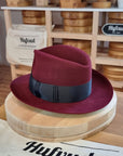 FLOKI FEDORA | RABBIT & HARE DELUXE FELT | BURGUNDY COLOR | SIZE 59, US 7 3/8