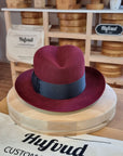 FLOKI FEDORA | RABBIT & HARE DELUXE FELT | BURGUNDY COLOR | SIZE 59, US 7 3/8