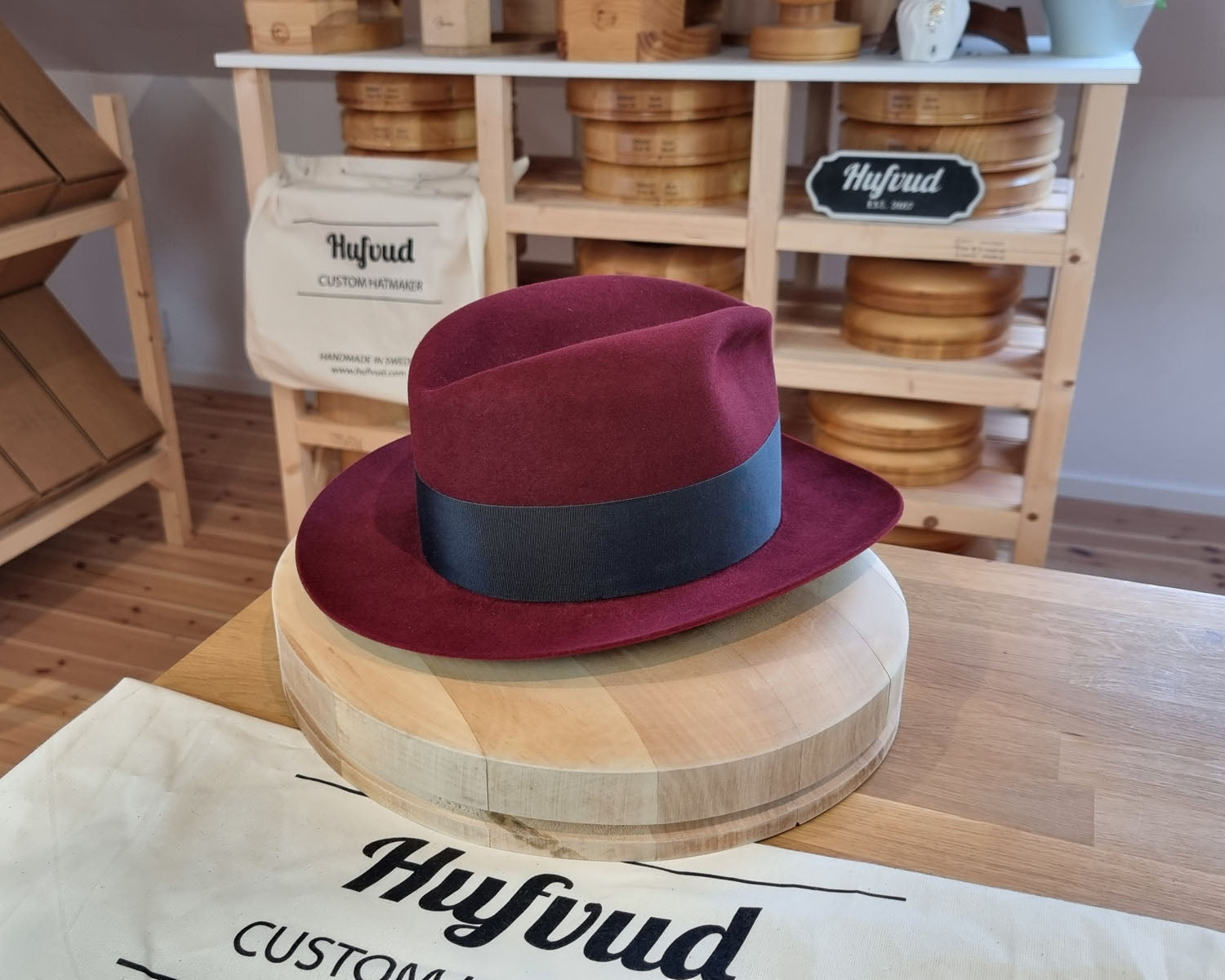 FLOKI FEDORA | RABBIT &amp; HARE DELUXE FELT | BURGUNDY COLOR | SIZE 59, US 7 3/8