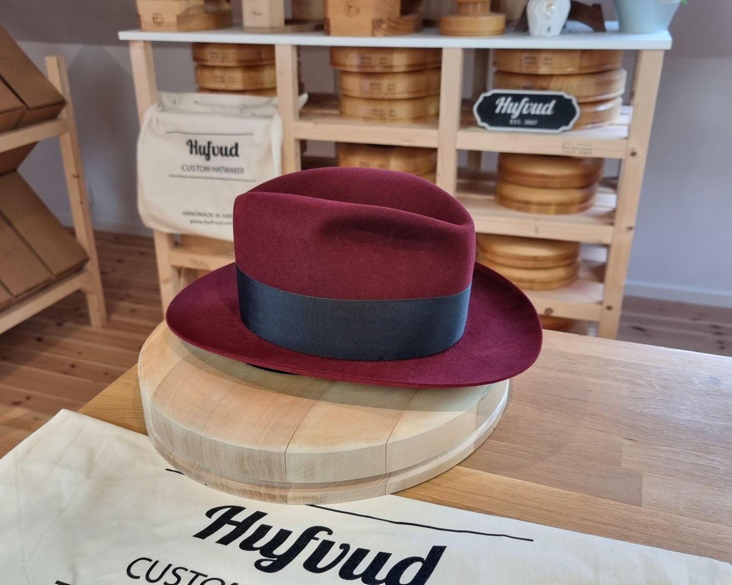 FLOKI FEDORA | RABBIT &amp; HARE DELUXE FELT | BURGUNDY COLOR | SIZE 59, US 7 3/8