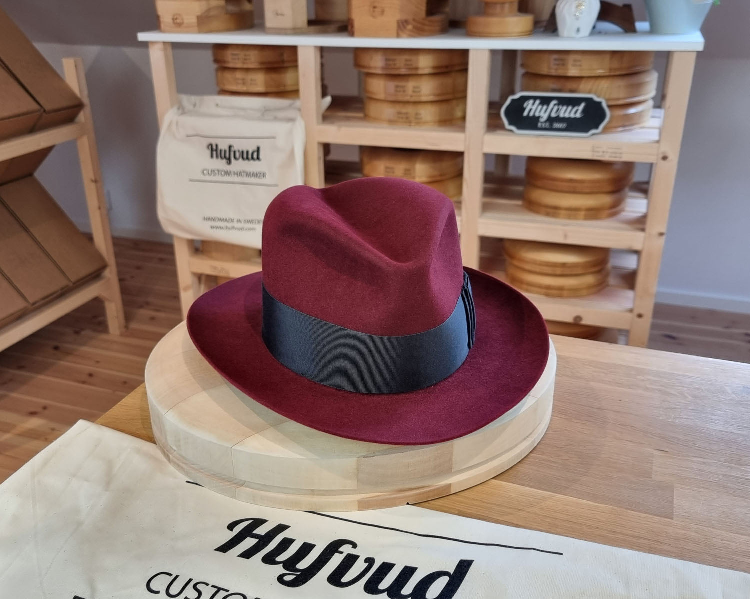 FLOKI FEDORA | RABBIT &amp; HARE DELUXE FELT | BURGUNDY COLOR | SIZE 59, US 7 3/8