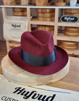 FLOKI FEDORA | RABBIT & HARE DELUXE FELT | BURGUNDY COLOR | SIZE 59, US 7 3/8