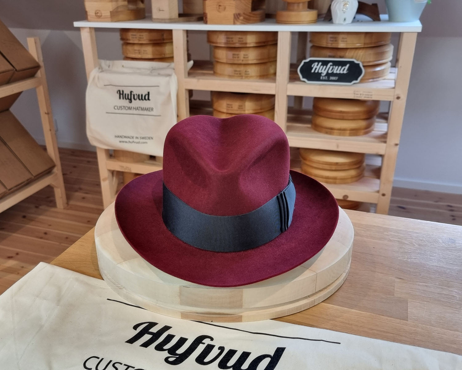 FLOKI FEDORA | RABBIT &amp; HARE DELUXE FELT | BURGUNDY COLOR | SIZE 59, US 7 3/8