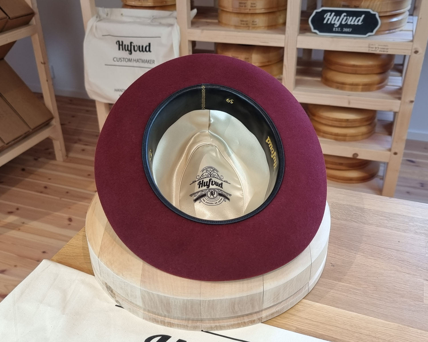 FLOKI FEDORA | RABBIT &amp; HARE DELUXE FELT | BURGUNDY COLOR | SIZE 59, US 7 3/8