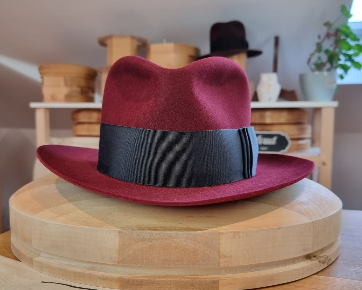 FLOKI FEDORA | RABBIT &amp; HARE DELUXE FELT | BURGUNDY COLOR | SIZE 59, US 7 3/8