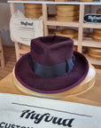 WHIPPET FEDORA | RABBIT & HARE DELUXE BLEND | PLUM COLOR | SIZE 60, US 7 1/2