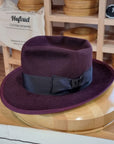 WHIPPET FEDORA | RABBIT & HARE DELUXE BLEND | PLUM COLOR | SIZE 60, US 7 1/2