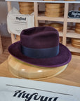 WHIPPET FEDORA | RABBIT & HARE DELUXE BLEND | PLUM COLOR | SIZE 60, US 7 1/2