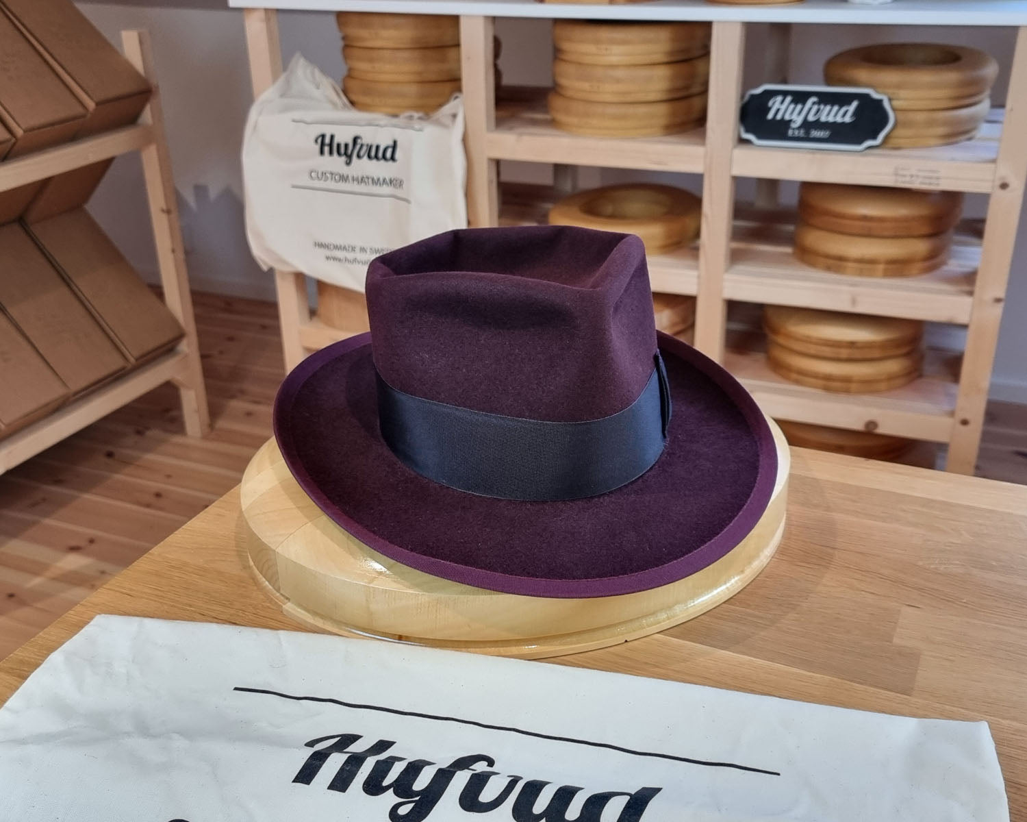 WHIPPET FEDORA | RABBIT &amp; HARE DELUXE BLEND | PLUM COLOR | SIZE 60, US 7 1/2