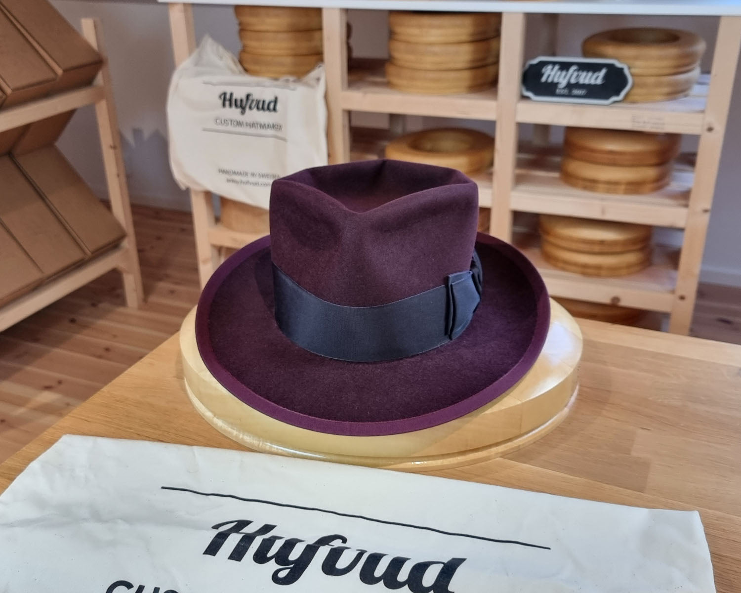 WHIPPET FEDORA | RABBIT &amp; HARE DELUXE BLEND | PLUM COLOR | SIZE 60, US 7 1/2