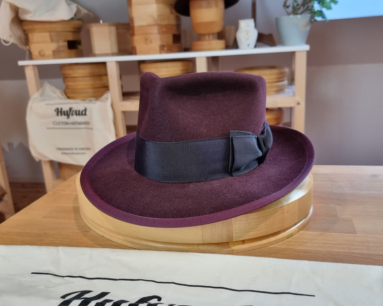 WHIPPET FEDORA | RABBIT &amp; HARE DELUXE BLEND | PLUM COLOR | SIZE 60, US 7 1/2