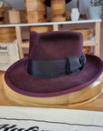 WHIPPET FEDORA | RABBIT & HARE DELUXE BLEND | PLUM COLOR | SIZE 60, US 7 1/2