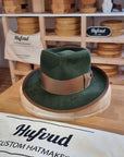 WHIPPET FEDORA | 100X NUTRIA | MOSS GREEN COLOR | SIZE 59, US 7 3/8