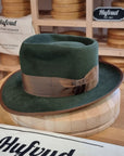 WHIPPET FEDORA | 100X NUTRIA | MOSS GREEN COLOR | SIZE 59, US 7 3/8