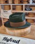 WHIPPET FEDORA | 100X NUTRIA | MOSS GREEN COLOR | SIZE 59, US 7 3/8