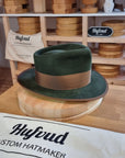 WHIPPET FEDORA | 100X NUTRIA | MOSS GREEN COLOR | SIZE 59, US 7 3/8