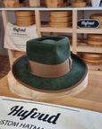 WHIPPET FEDORA | 100X NUTRIA | MOSS GREEN COLOR | SIZE 59, US 7 3/8