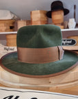 WHIPPET FEDORA | 100X NUTRIA | MOSS GREEN COLOR | SIZE 59, US 7 3/8