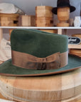 WHIPPET FEDORA | 100X NUTRIA | MOSS GREEN COLOR | SIZE 59, US 7 3/8