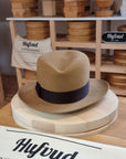 LEIFUR Lucky FEDORA | NUTRIA | CAMEL COLOR | SIZE 59, US 7 3/8