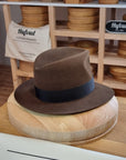 LEIFUR Lucky FEDORA | RABBIT & HARE DELUXE BLEND FELT | SABLE BROWN COLOR | SIZE 57, US 7 1/8