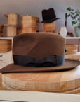 LEIFUR Lucky FEDORA | RABBIT & HARE DELUXE BLEND FELT | SABLE BROWN COLOR | SIZE 57, US 7 1/8