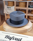 FOUR POINT CROWN FEDORA | BEAVER HUNDRED | LIMITED EDITION GRAY COLOR | SIZE 61, US 7 5/8