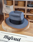 FOUR POINT CROWN FEDORA | BEAVER HUNDRED | LIMITED EDITION GRAY COLOR | SIZE 61, US 7 5/8