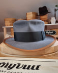 FOUR POINT CROWN FEDORA | BEAVER HUNDRED | LIMITED EDITION GRAY COLOR | SIZE 61, US 7 5/8