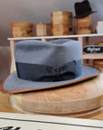 FOUR POINT CROWN FEDORA | BEAVER HUNDRED | LIMITED EDITION GRAY COLOR | SIZE 61, US 7 5/8