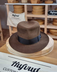 LEIFUR Lucky FEDORA | RABBIT & HARE DELUXE BLEND FELT | SABLE BROWN COLOR | SIZE 58, US 7 1/4