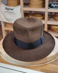 LEIFUR Lucky FEDORA | RABBIT & HARE DELUXE BLEND FELT | SABLE BROWN COLOR | SIZE 58, US 7 1/4