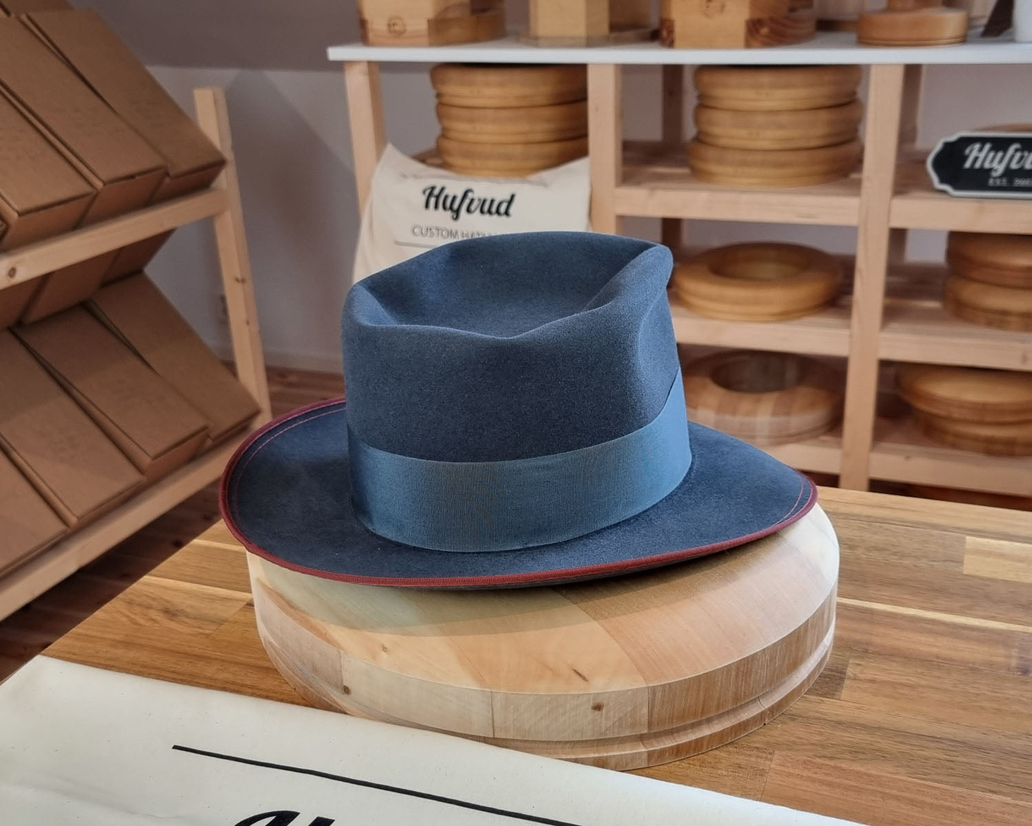 WHIPPET FEDORA | RABBIT &amp; HARE DELUXE BLEND | OCEAN COLOR | SIZE 61, US 7 5/8