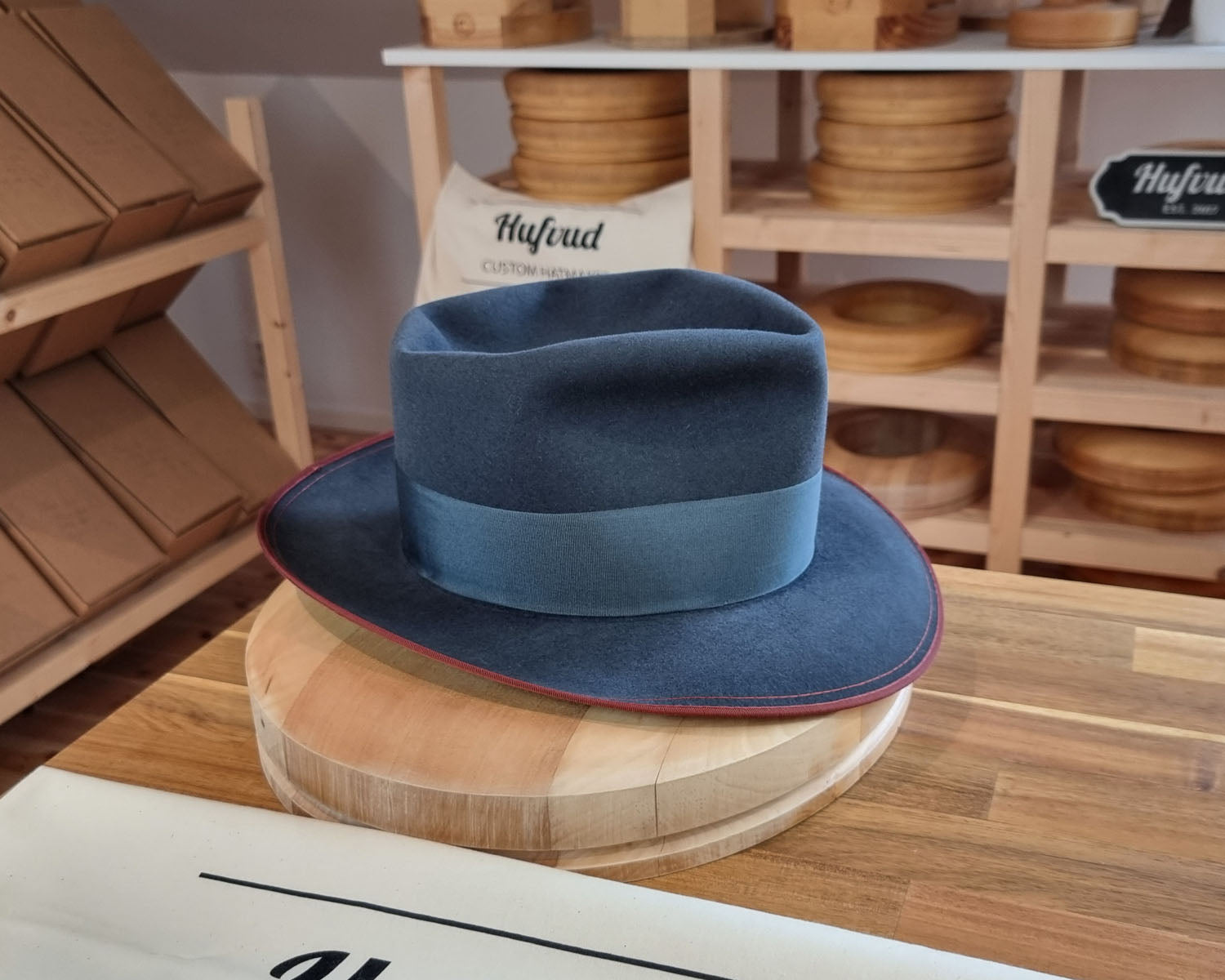 WHIPPET FEDORA | RABBIT &amp; HARE DELUXE BLEND | OCEAN COLOR | SIZE 61, US 7 5/8