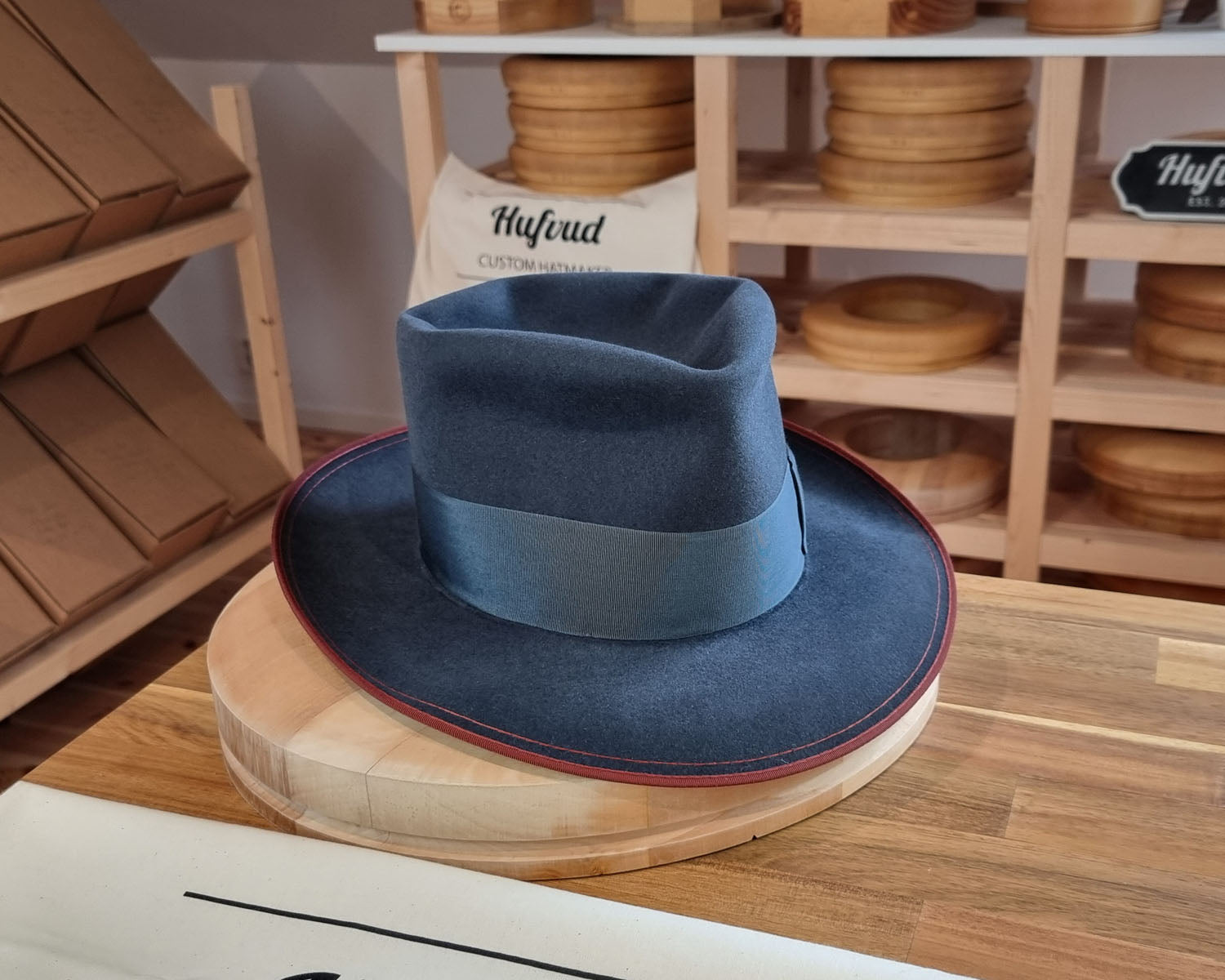 WHIPPET FEDORA | RABBIT &amp; HARE DELUXE BLEND | OCEAN COLOR | SIZE 61, US 7 5/8
