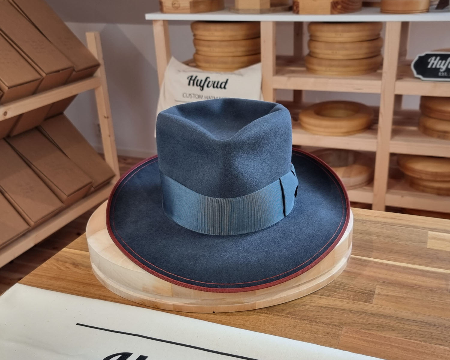 WHIPPET FEDORA | RABBIT &amp; HARE DELUXE BLEND | OCEAN COLOR | SIZE 61, US 7 5/8