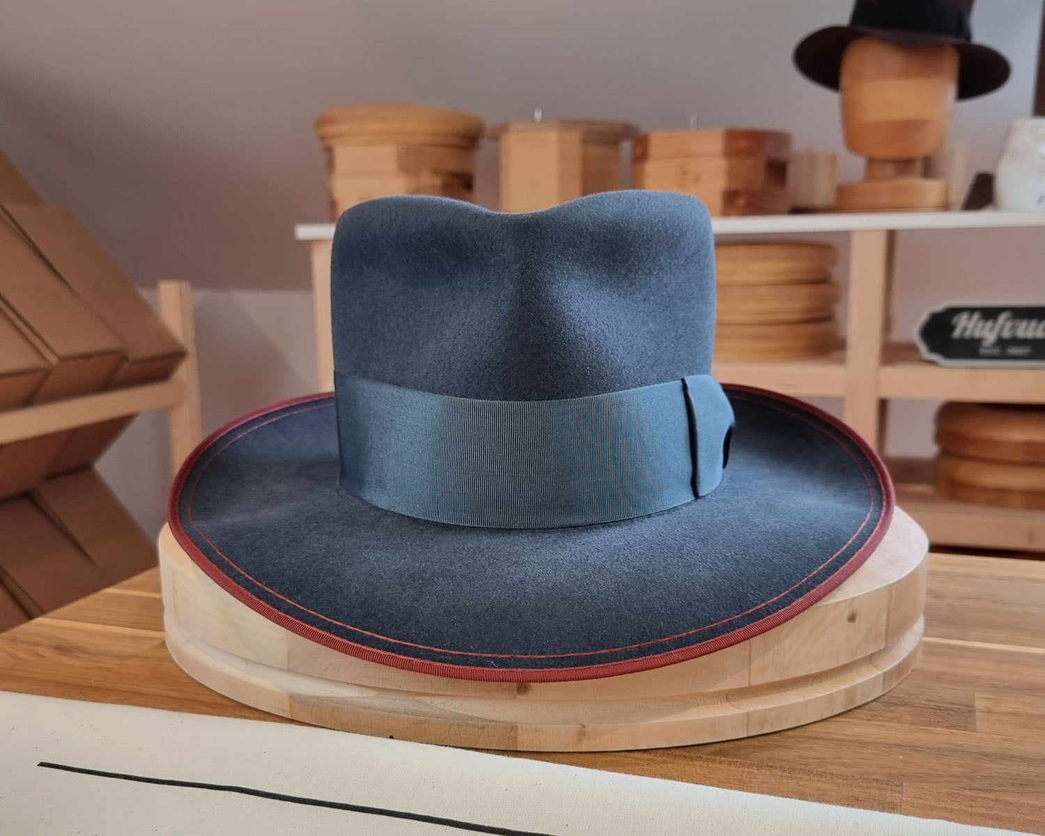 WHIPPET FEDORA | RABBIT &amp; HARE DELUXE BLEND | OCEAN COLOR | SIZE 61, US 7 5/8