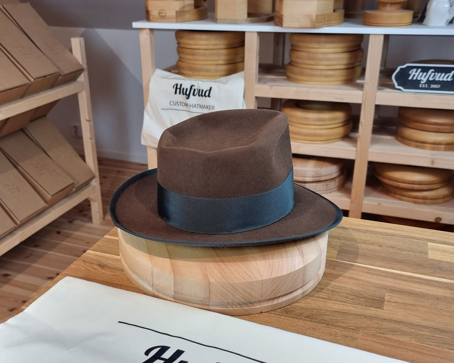 WHIPPET FEDORA | RABBIT &amp; HARE DELUXE BLEND | SABLE BROWN COLOR | SIZE 60, US 7 1/2