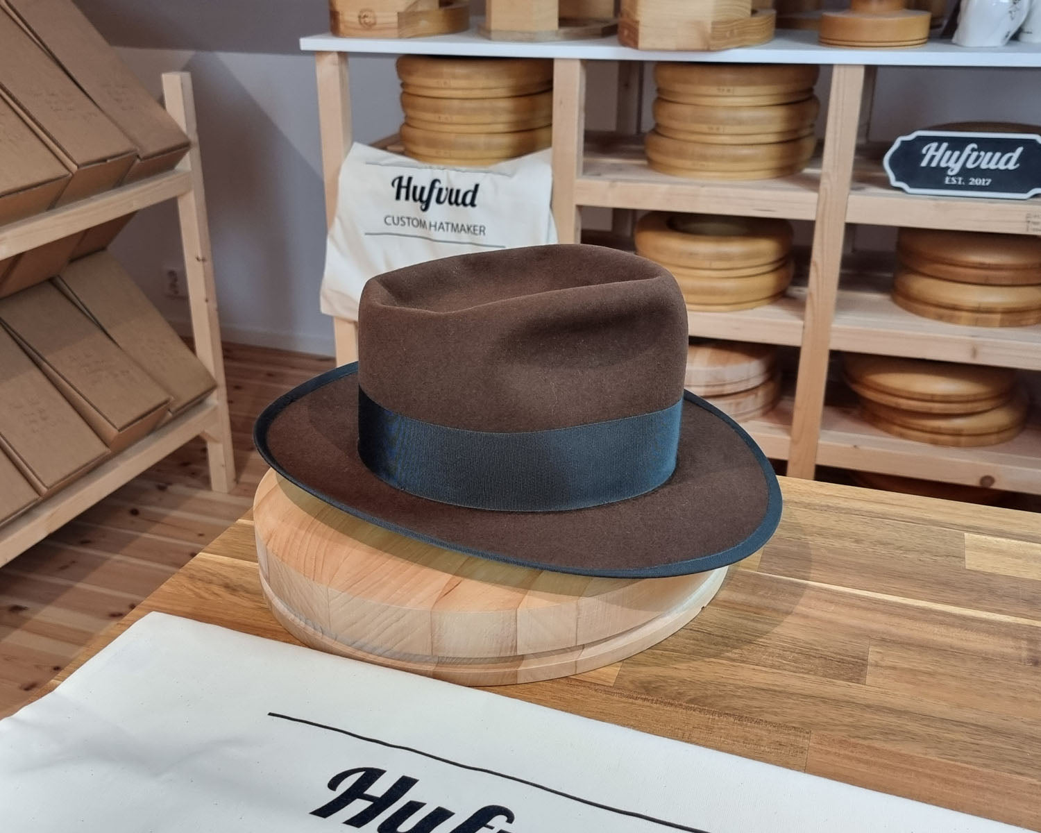 WHIPPET FEDORA | RABBIT &amp; HARE DELUXE BLEND | SABLE BROWN COLOR | SIZE 60, US 7 1/2