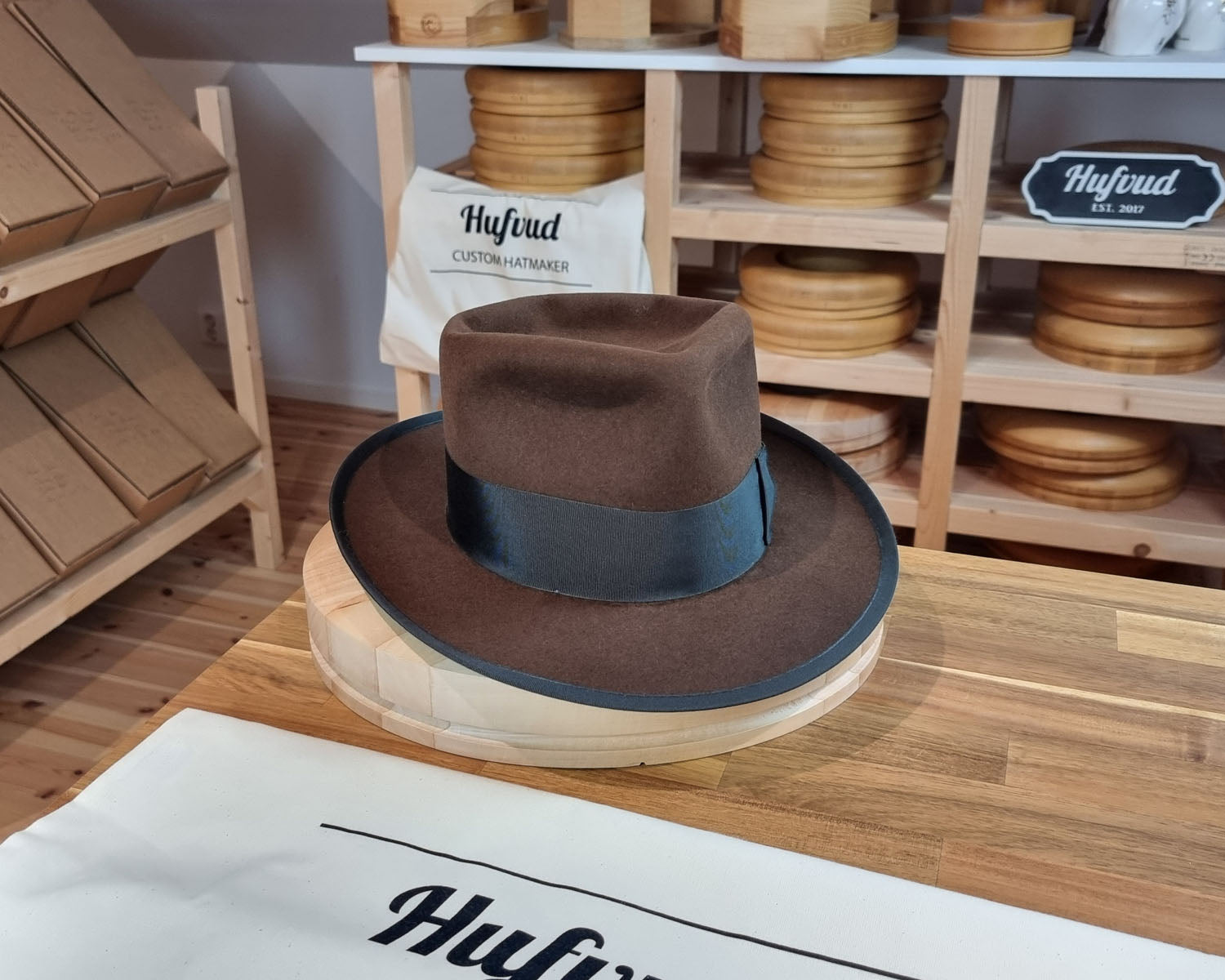 WHIPPET FEDORA | RABBIT &amp; HARE DELUXE BLEND | SABLE BROWN COLOR | SIZE 60, US 7 1/2
