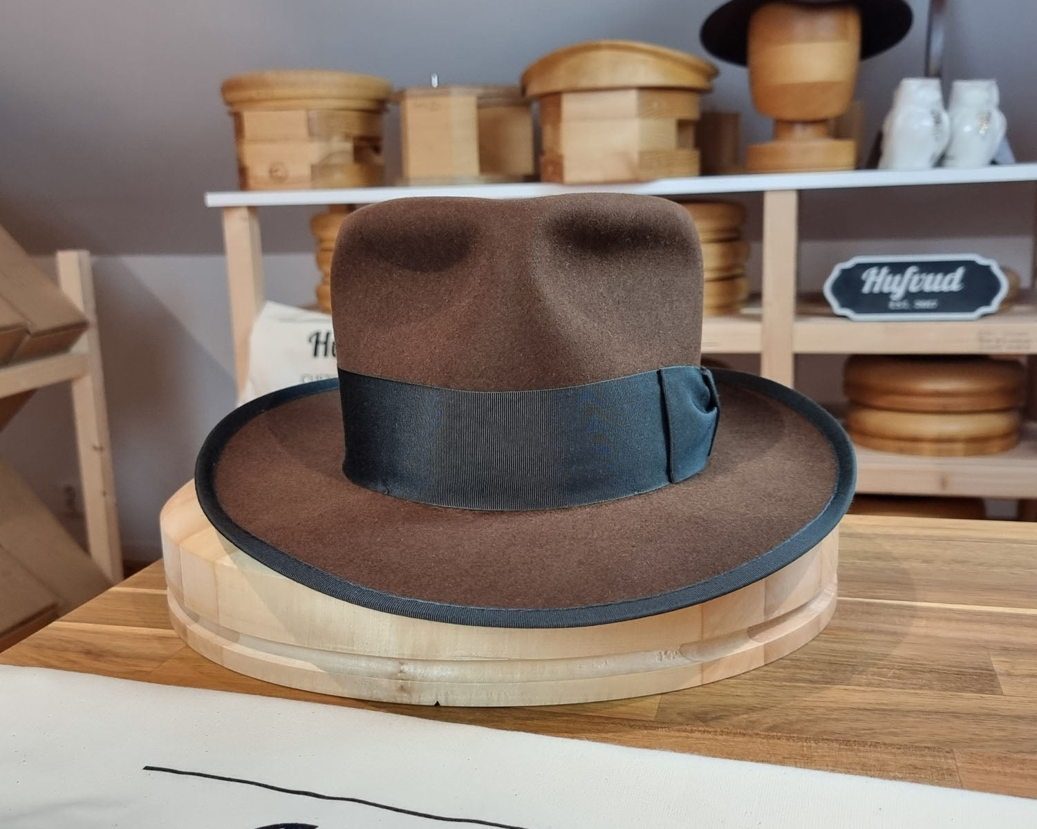 WHIPPET FEDORA | RABBIT &amp; HARE DELUXE BLEND | SABLE BROWN COLOR | SIZE 60, US 7 1/2