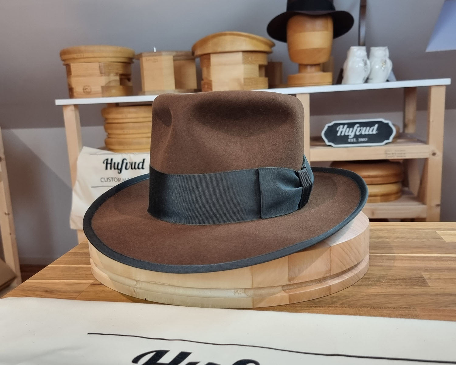 WHIPPET FEDORA | RABBIT &amp; HARE DELUXE BLEND | SABLE BROWN COLOR | SIZE 60, US 7 1/2