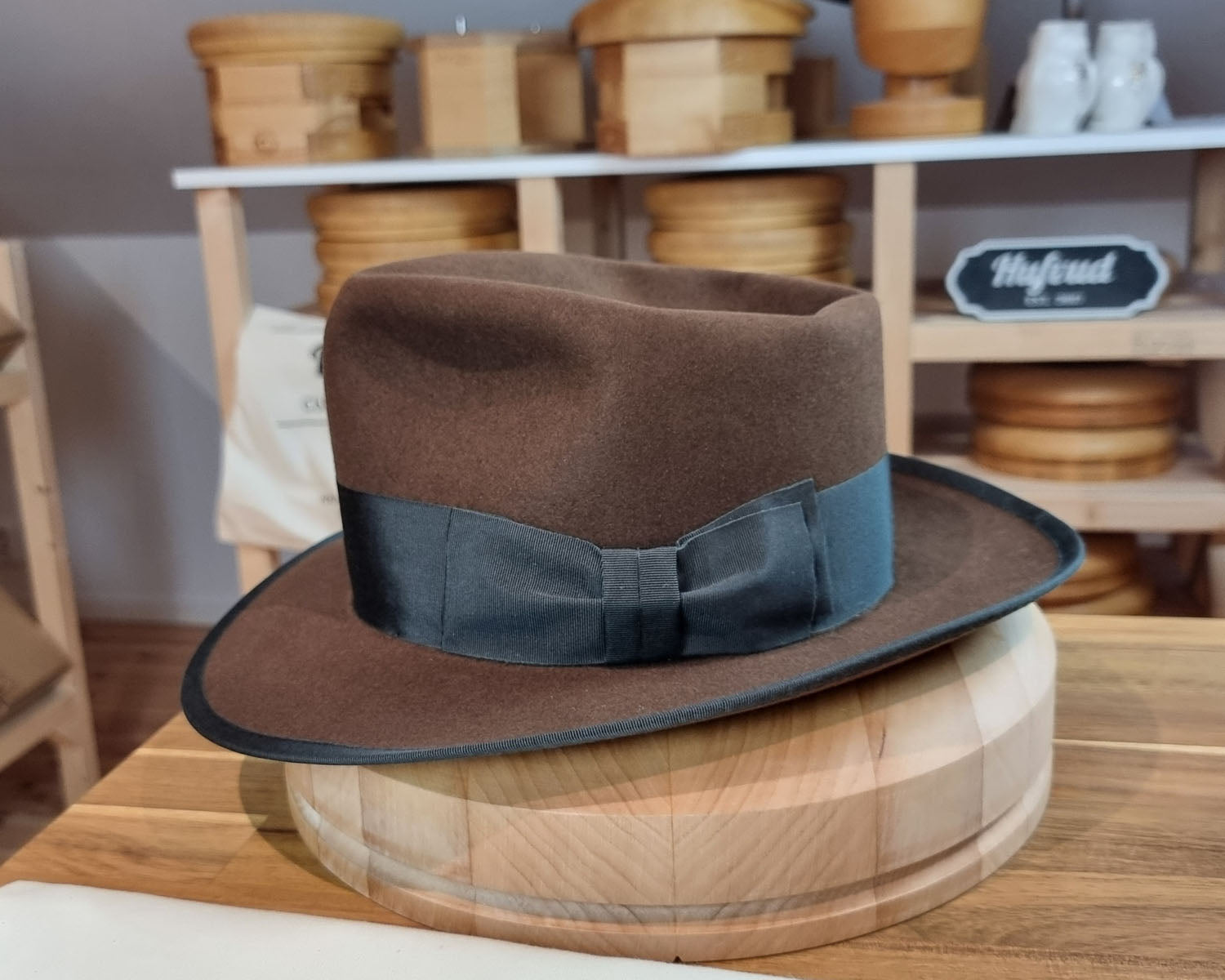 WHIPPET FEDORA | RABBIT &amp; HARE DELUXE BLEND | SABLE BROWN COLOR | SIZE 60, US 7 1/2