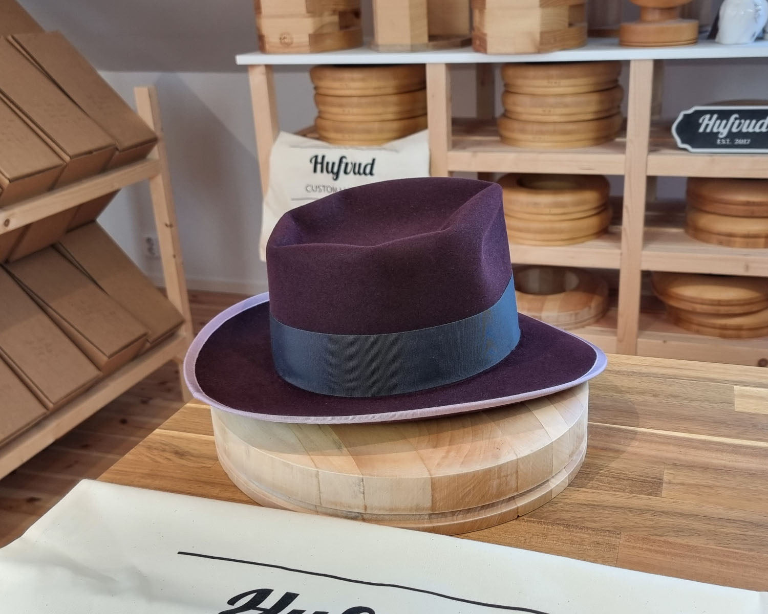 WHIPPET FEDORA | RABBIT &amp; HARE DELUXE BLEND | PLUM COLOR | SIZE 62, US 7 3/4