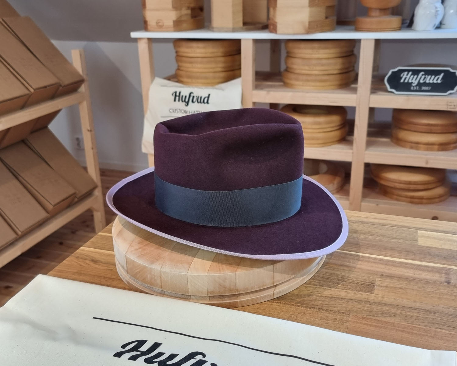 WHIPPET FEDORA | RABBIT &amp; HARE DELUXE BLEND | PLUM COLOR | SIZE 62, US 7 3/4