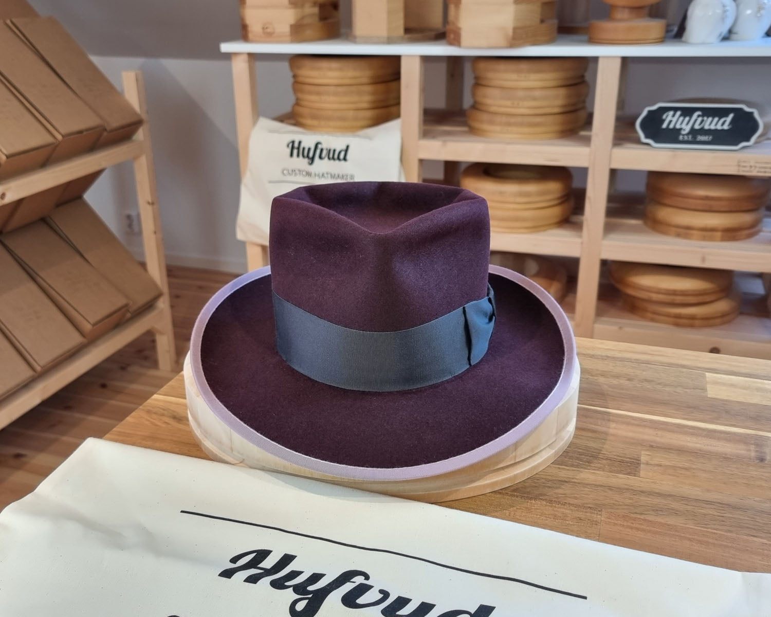 WHIPPET FEDORA | RABBIT &amp; HARE DELUXE BLEND | PLUM COLOR | SIZE 62, US 7 3/4